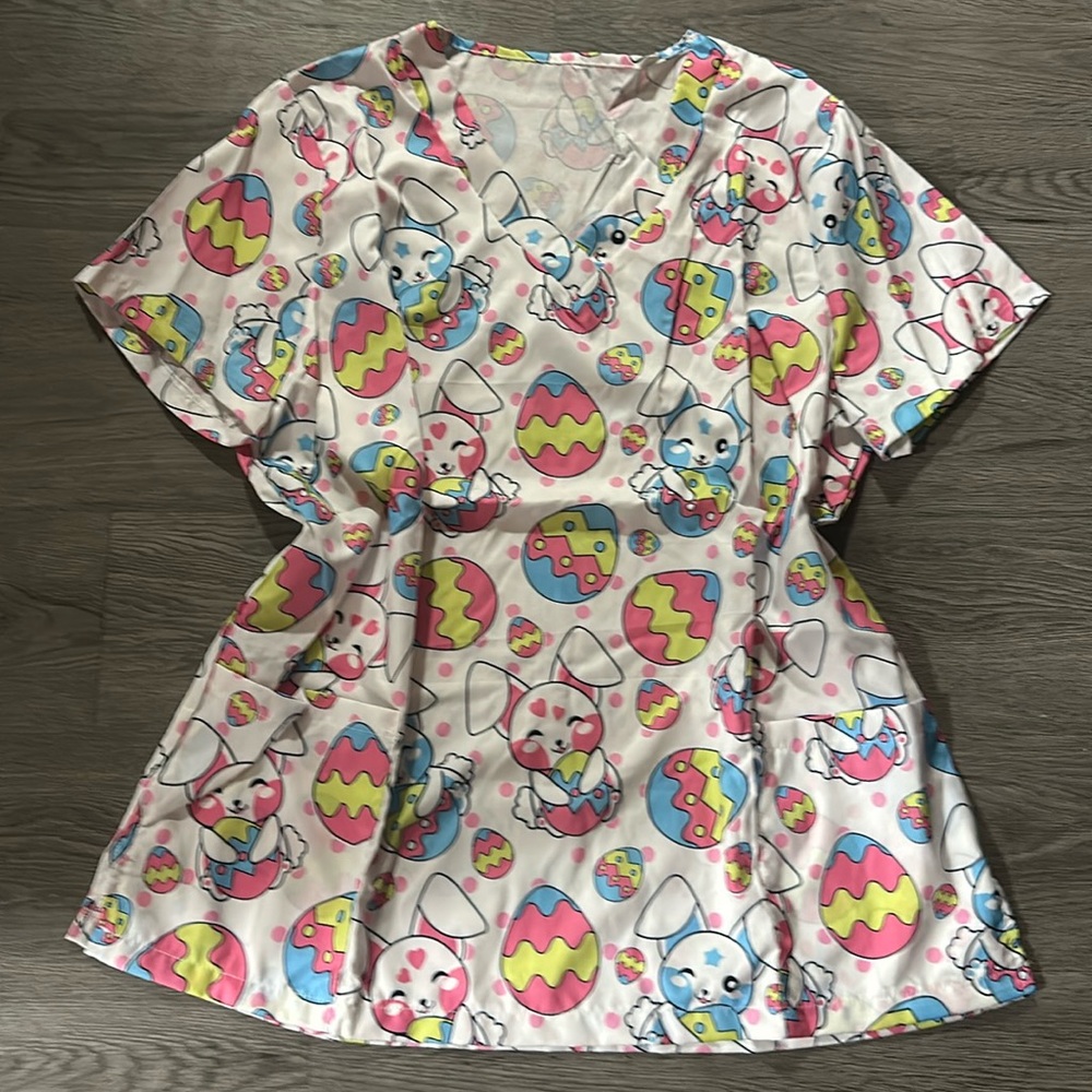 Easter Bunny Scrub Top 🐣